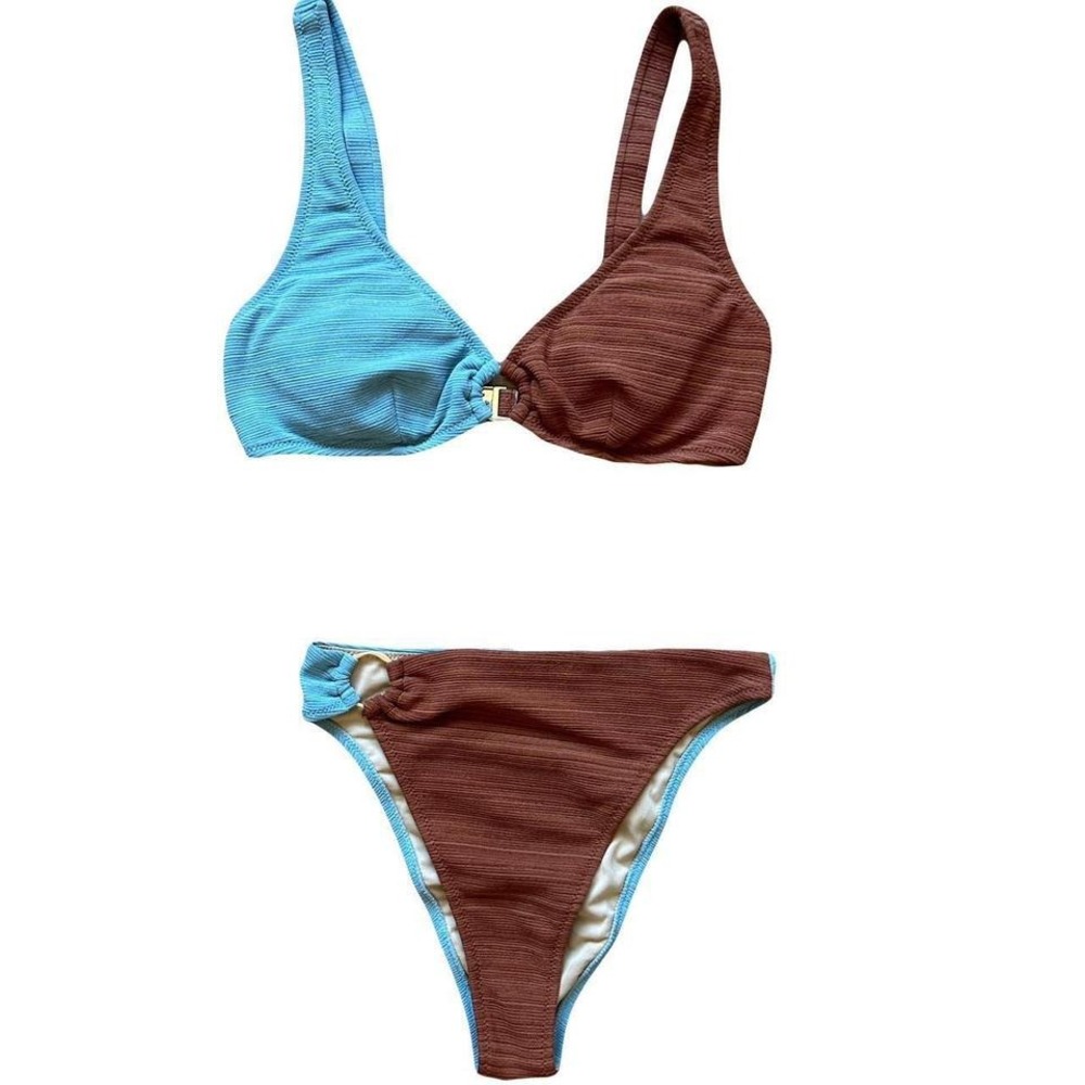 Rhythm Two Tone Bikini - Brown/Blue